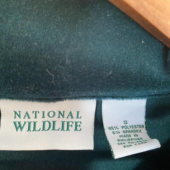 National WIldlife Velour Bird Embroidered Double Zip Up Jacket Size Small - Picture 2 of 8